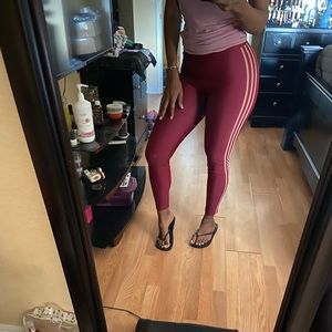 Adidas tights size small burgundy